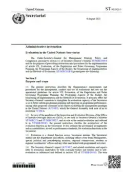 Administrative Instruction: Evaluation in the United Nations Secretariat